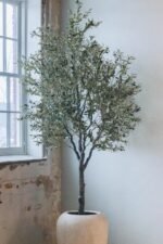 Artificial Olive Tree, 10 ft (305 cm) Tall, Silk Foliage, Green, Adjustable Branches, Cement Base, Indoor/Outdoor Décor - Image 6