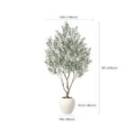 Artificial Olive Tree 8 ft (240 cm) Indoor with Round Planter, Bendable Branches, Hand-Painted Trunk, Green - Image 7