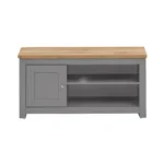 Modern TV Unit, 99 x 40 x 50 cm, Media Stand with Door & Open Shelf, Particle Board, Grey, for TVs up to 60 - Image 4