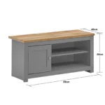 Modern TV Unit, 99 x 40 x 50 cm, Media Stand with Door & Open Shelf, Particle Board, Grey, for TVs up to 60 - Image 7