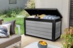Denali 100 Gallon Resin Large Deck Box – Grey / Black