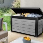 Denali 100 Gallon Resin Large Deck Box – Grey / Black
