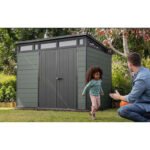 Keter 9x 7 Cortina Heavy Duty Plastic Pent Shed – Green - Image 2