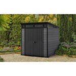 Keter 7x 7 Cortina Heavy Duty Plastic Pent Shed – Dark Grey - Image 4