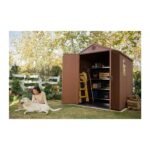 Keter 6×6 Darwin Heavy Duty Plastic Garden Shed – Brown - Image 3