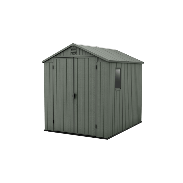 Keter 6×8 Darwin Heavy Duty Plastic Garden Shed – Green - Image 1