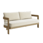 N3 Oak Three Seater Sofa Pearl Herringbone